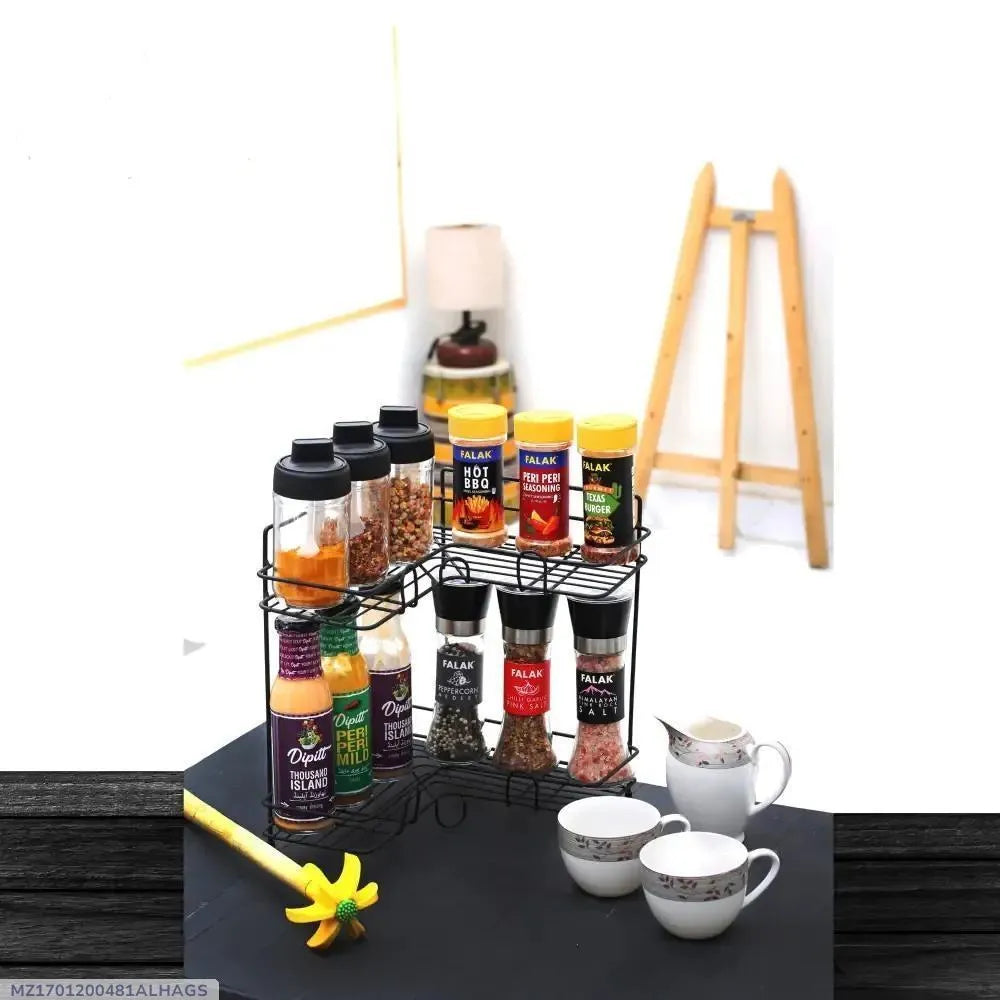 Iron Spice Rack for Kitchen, Rust Resistant, Space-Saving, New Arrival