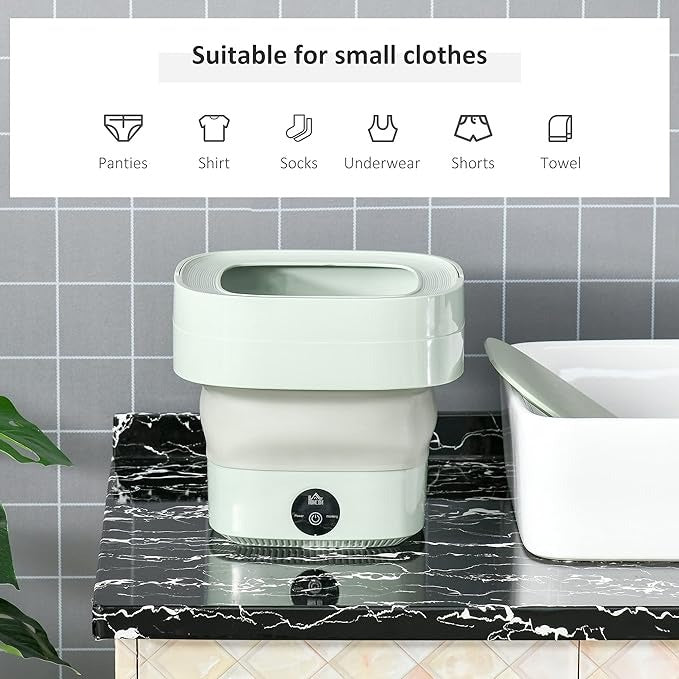 Foldable Mini Washing Machine 8litre.. 10litre – Portable Collapsible Washer for Travel, Dorm, Baby Clothes | Random Color