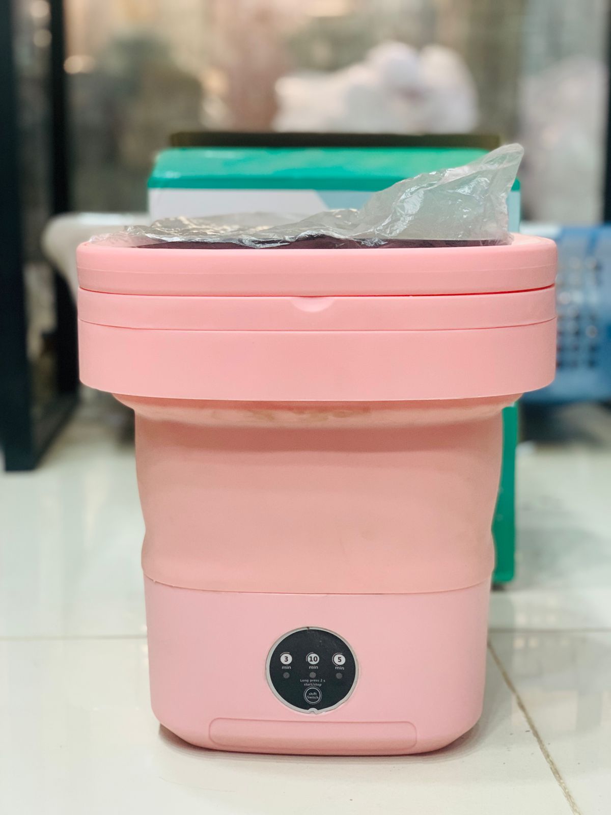 Foldable Mini Washing Machine 8litre.. 10litre – Portable Collapsible Washer for Travel, Dorm, Baby Clothes | Random Color