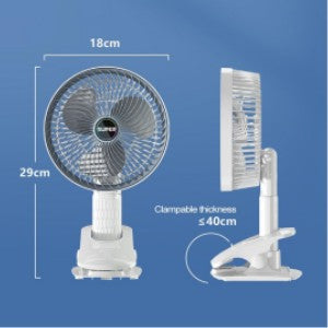 New portable 3 gears rechargeable desktop fan low noise air cooling handheld clipped circulator table fan Clip Fan USB Rechargeable Desk Fan with Sturdy Clamp, Quiet Operation, Strong Airflow with 360° Rotation for Home, Stroller, Office, Outdoor
