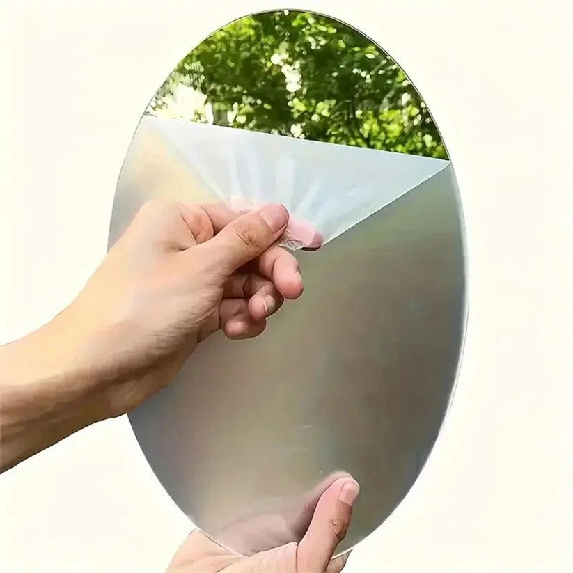 Unbreakable Oval Acrylic Mirror Wall Sticker (20x30cm) – Self-Adhesive HD Reflective Mirror Sheet for Home, Office, and Bedroom Decor
