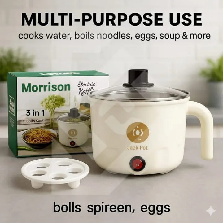 Electric kettle For Home Kitchen Food warmer Food Noodle Egg boiler Multifunction Pan Steam Cooking Machine 1.2 litter