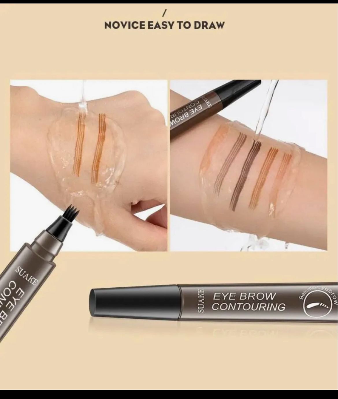 Eyebrow Pen Waterproof 4-Fork Tip Eyebrow Tattoo Pencil Long Lasting Professional Fine Sketch Liquid Eye Brow Pencil (RANDOM)