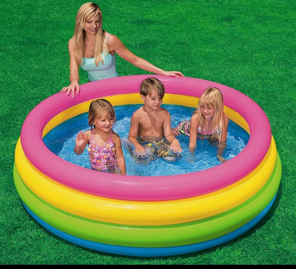 Intex 57107 Sunset Glow Baby Pool For Kids (Size 24”/8.5”)