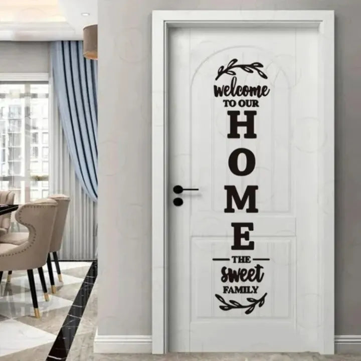 3D Welcome to Our Home Family Wooden Wall Art Laser Cut Hanging Decoration for Bedroom and Offices