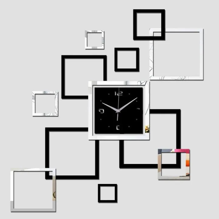 Silver,Black, Golden acrylic box Clock Enhance Every Room with our Stunning Wooden Wall Clocks - Digital, 3D, Artistic DIY Designs. Perfect for Kitchen, Office, Bedroom, and Living Room Decor.