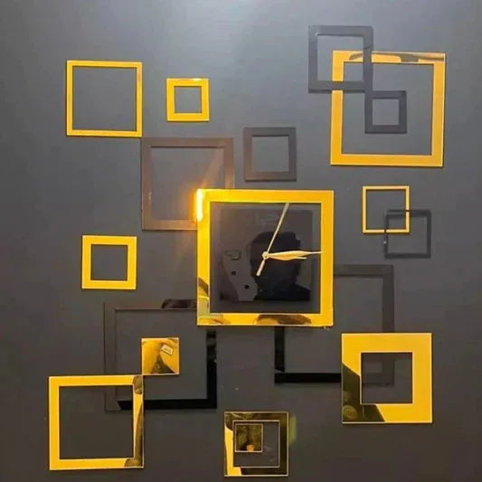 Silver,Black, Golden acrylic box Clock Enhance Every Room with our Stunning Wooden Wall Clocks - Digital, 3D, Artistic DIY Designs. Perfect for Kitchen, Office, Bedroom, and Living Room Decor.