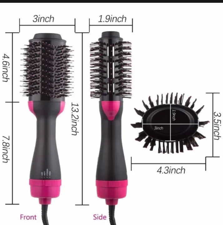 one step, hot air brush, 3 in 1, dryer, straightner, comb, straightener brush, hair dryer, 1 step 3in1, jerry traders.