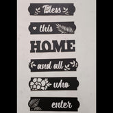 3D Bless Home Wooden Wall Art Set Black White MDF