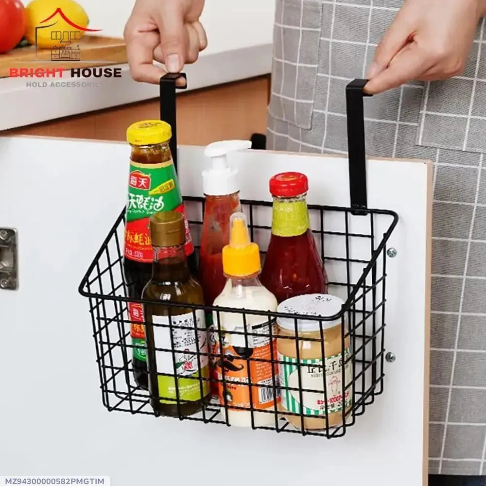 Stainless Steel Hanging Spice Basket Black Kitchen