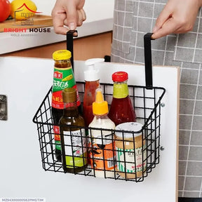 Stainless Steel Hanging Spice Basket Black Kitchen