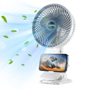 New portable 3 gears rechargeable desktop fan low noise air cooling handheld clipped circulator table fan Clip Fan USB Rechargeable Desk Fan with Sturdy Clamp, Quiet Operation, Strong Airflow with 360° Rotation for Home, Stroller, Office, Outdoor