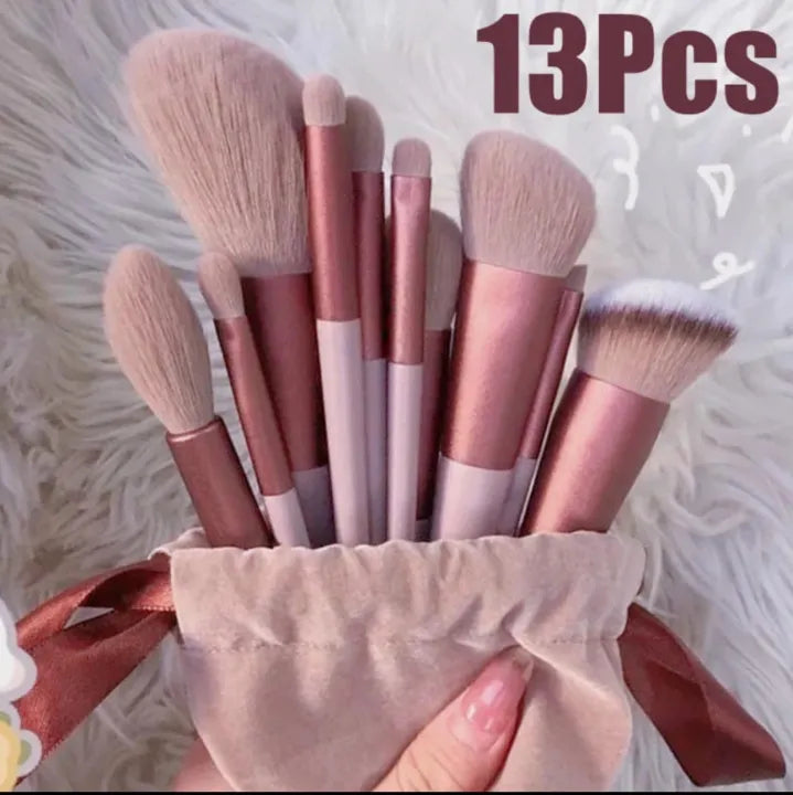13 Pcs Makeup Brush Set Soft hair Loose Powder Eyeshadow Concealer Contour Eyeliner brush Foundation Beauty Cosmetic tools