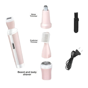 Kemei 4 in 1 Rechargeable Hair Remover Shaver Ladies epilator - KM-3024 (Random color)