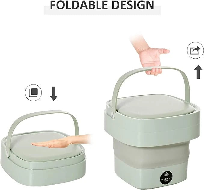Foldable Mini Washing Machine 8litre.. 10litre – Portable Collapsible Washer for Travel, Dorm, Baby Clothes | Random Color