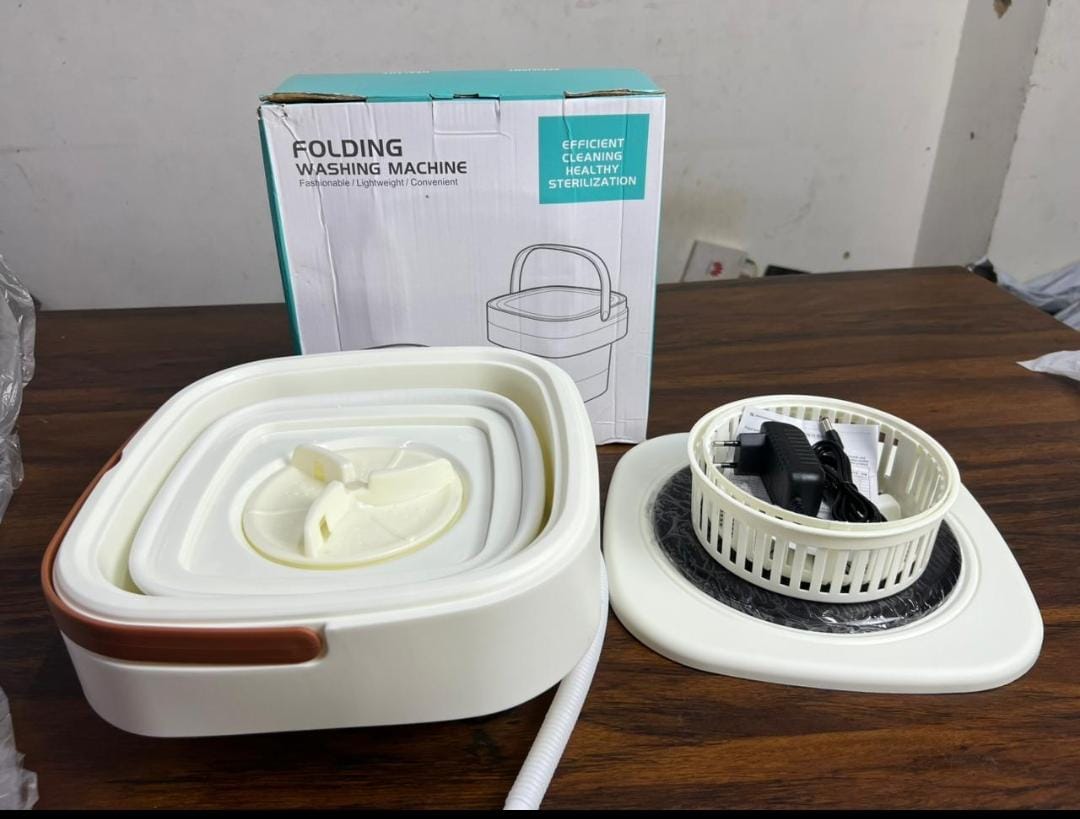 Foldable Mini Washing Machine 8litre.. 10litre – Portable Collapsible Washer for Travel, Dorm, Baby Clothes | Random Color