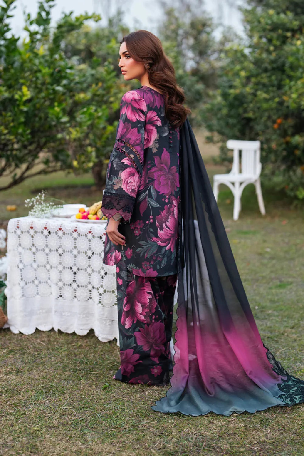 Iznik Digital Printed 3Pc Embroidered Lawn Unstitched Suit with Chiffon Dupatta – Summer Collection 2026