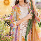 Luxury Multi Floral Embroidered Lawn 3 Piece Unstitched Suit with Chiffon Dupatta – Summer Collection