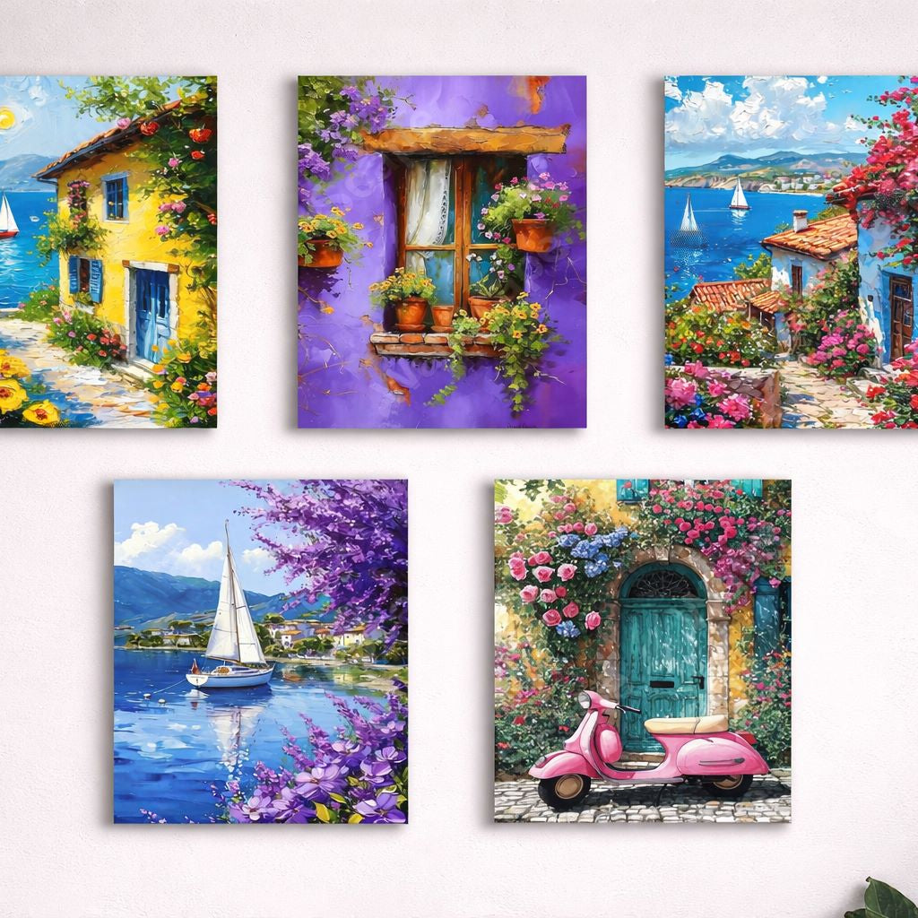 Set of 5 Premium Wall Art Photo Tiles – Modern Home Decor Sets 8x11