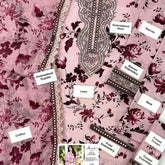 Aneela’s All-Over Print 9mm Sequins Embroidered Lawn 3Pc Unstitched Dress with 4-Side Embroidered Chiffon Dupatta