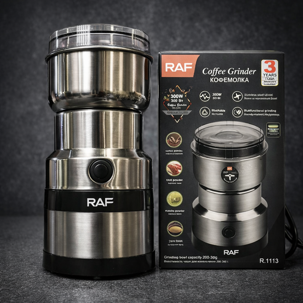 RAF Professional Electric Coffee & Spice Grinder – 300W High-Power Stainless Steel Masala Grinder