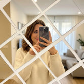 Acrylic Square Mirror Wall Border Set of 6 Golden Silver