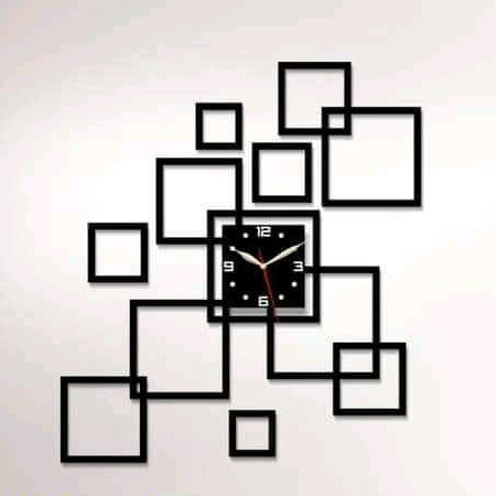 Modern Geometric Wall Clock 3mm MDF 24x30"
