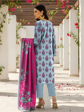 Pakistani Printed Lawn Suit with Embroidered Shawl