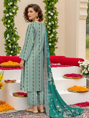 Women's 3-Piece Printed Lawn Suit Green