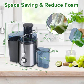 Fresh Juice Extractor Machine 1000W Centrifugal Dual Speed BPA-Free , Silver Crest