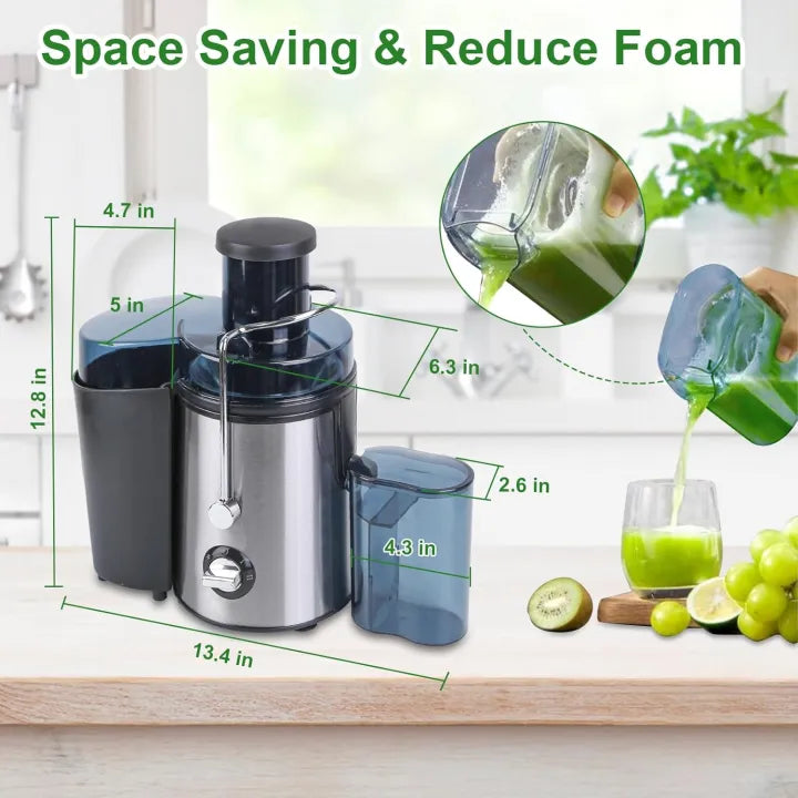 Fresh Juice Extractor Machine 1000W Centrifugal Dual Speed BPA-Free , Silver Crest