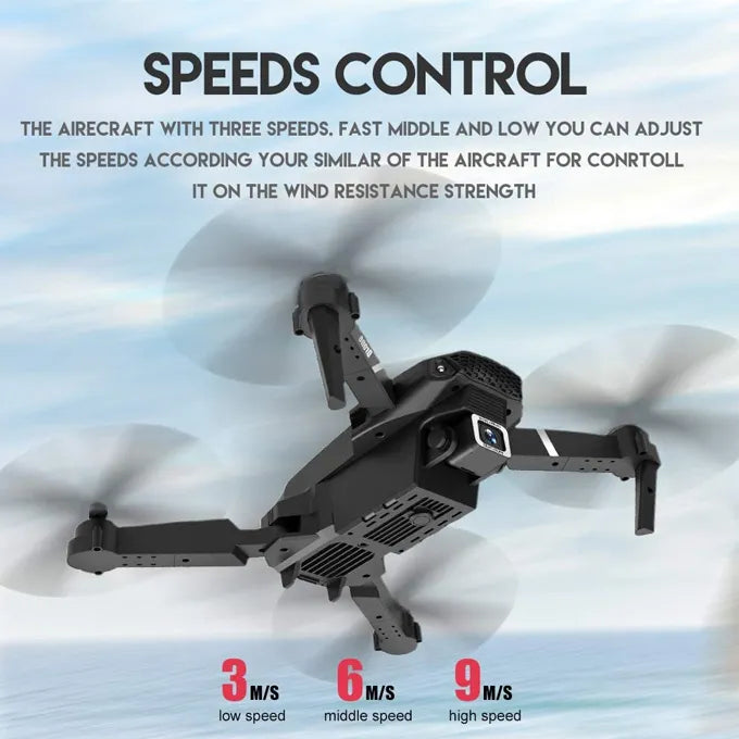 Remote Control Mini Drone LED lighting - GPS - Headless mode - Without Camera - Black
