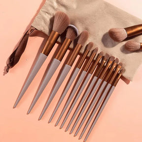 13 Pcs Makeup Brush Set Soft hair Loose Powder Eyeshadow Concealer Contour Eyeliner brush Foundation Beauty Cosmetic tools