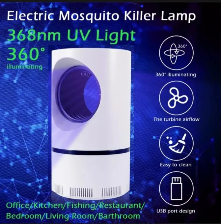 USB Powered Electric Photocatalytic Anti Mosquito Killer Lamp UV Photocatalyst Bug Insect Trap Light Pest Control - Mosquito Killer - White