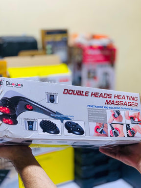 Blue Idea Full Body Handheld Double Head Massager With Infrared Heat Technology For Muscle Relief Relaxation And Circulation