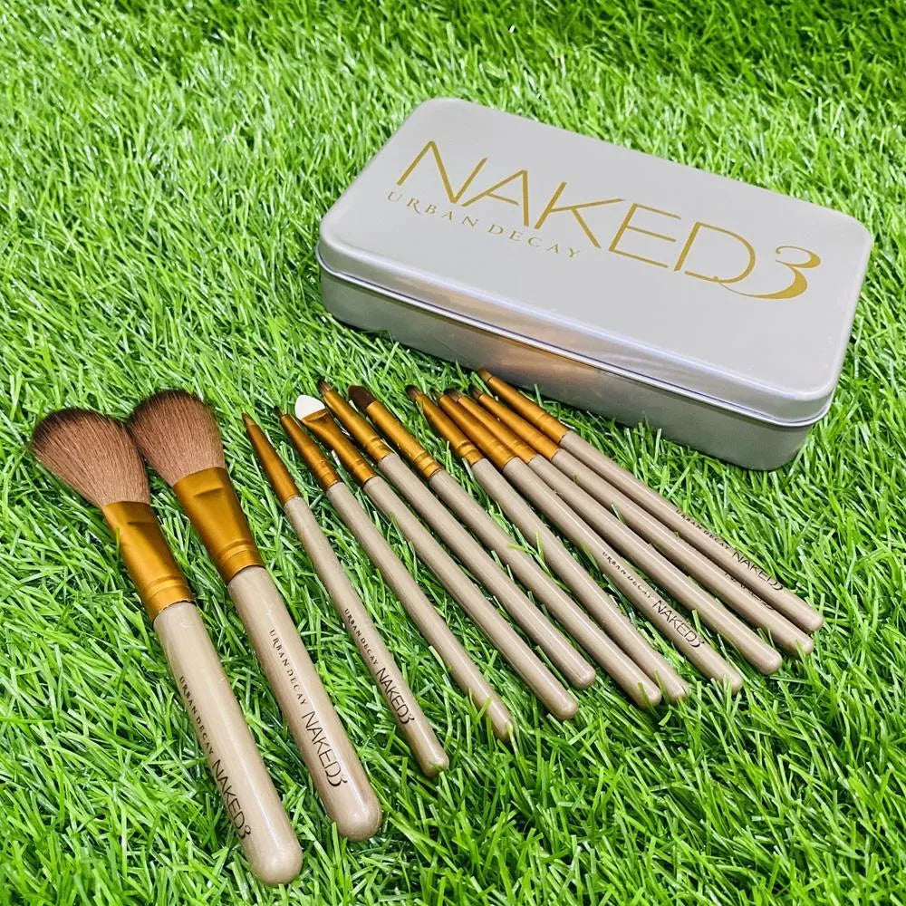 Naked 3 Makeup Brushes Set 12 Pcs Gold Rose Gold Professional Blending Contouring