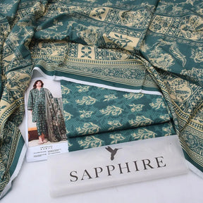 Unstitched Printed Lawn Suit Green Digital Print