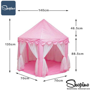 Shopino Elegant Pink Princess Castle Play Tent for Girls 0-10 Years - Indoor/Outdoor Creative Playhouse with Storage Bag
