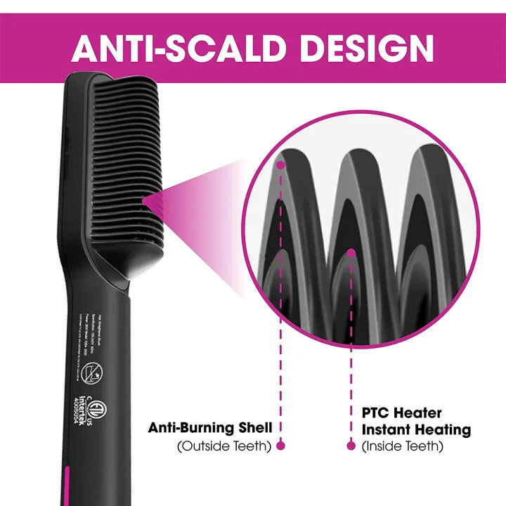 2 in 1 Electric Hair Straightener Curler Heating Styling Comb Straightening Brush - Multicolors 909