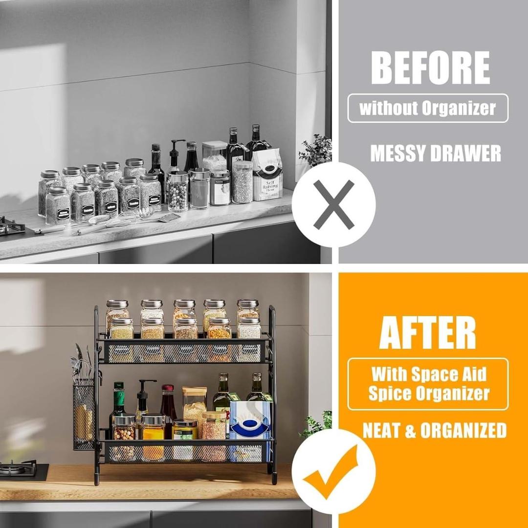 Black Stainless Steel Kitchen Storage Organizer 1 Pc