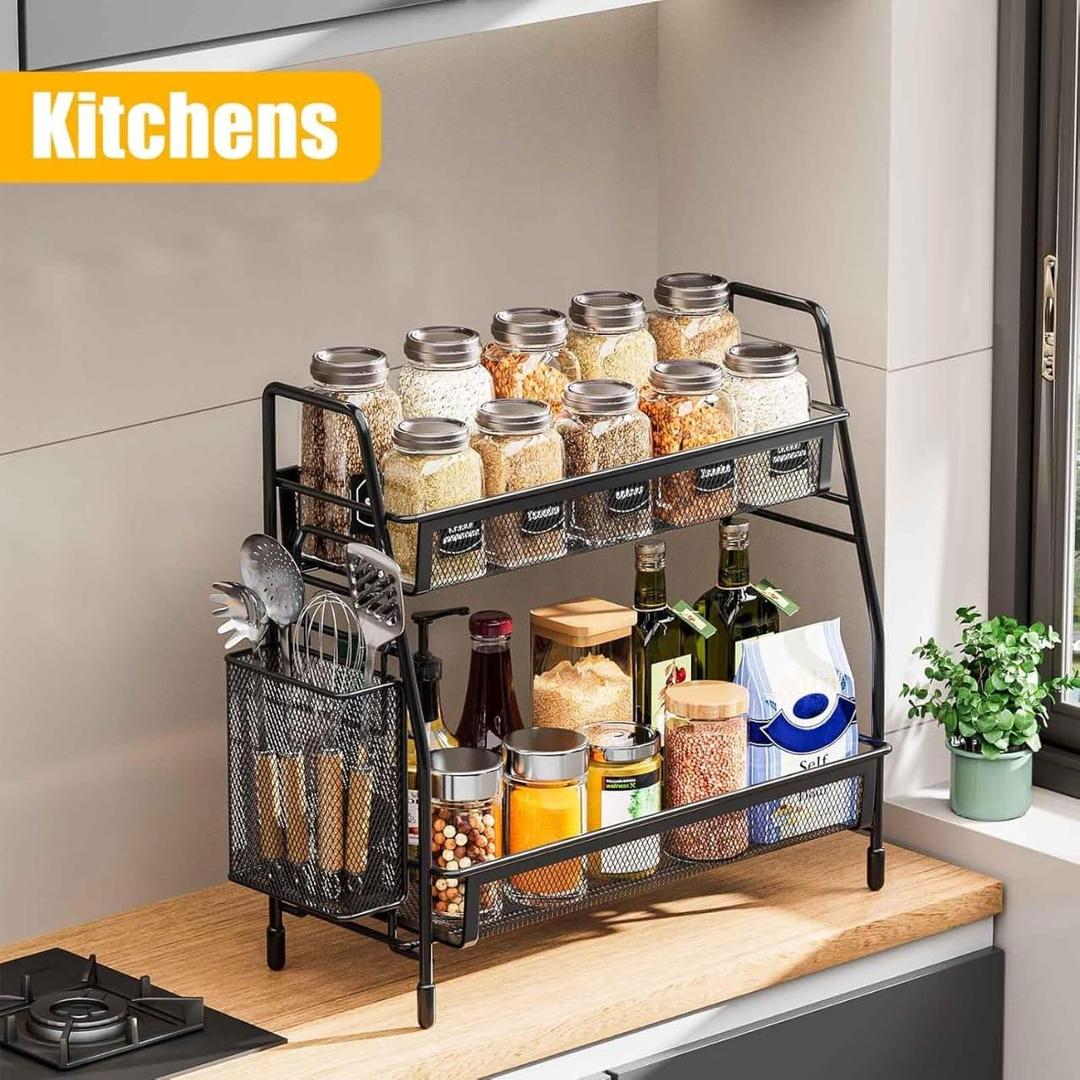 Black Stainless Steel Kitchen Storage Organizer 1 Pc