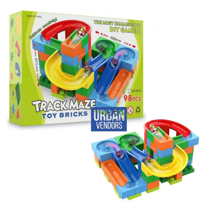 Urban Vendors Track Maze Marble Run Race Track Toy Bricks Blocks 98 Pieces Set Educational Building Blocks STEM Toy for Kids
