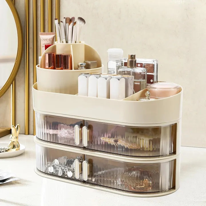 3 type..Luxury Desktop Cosmetic Organizer - Dustproof & Waterproof Makeup Vanity Storage Beauty Box - Beauty Box for Girls