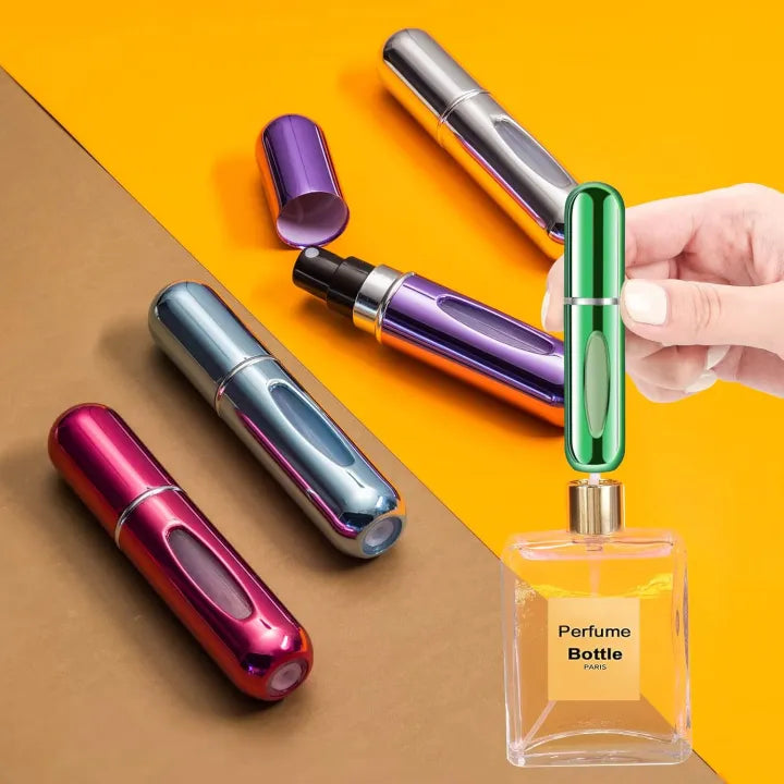 Portable Mini Perfume Atomizer 5ml Refillable Travel Fragrance Spray Bottle Set Multiple Color