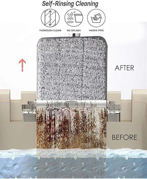 Mop with Bucket Hands-Free Microfiber Flat Spin Mop System 360 Flexible Head