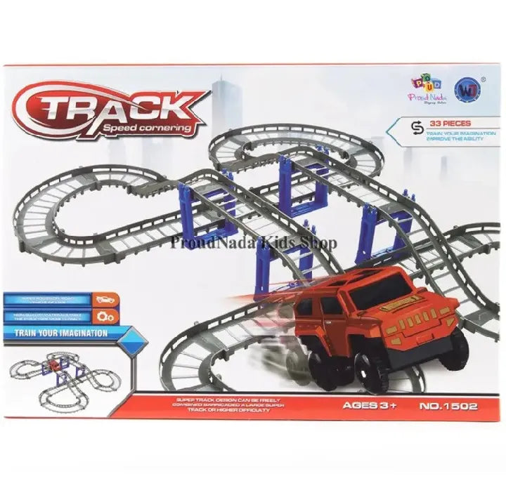 Railway Racing Track Play DIY Multi-layered Assembling City Racing Rail Car Children Vehicle Slide Train educate Gift