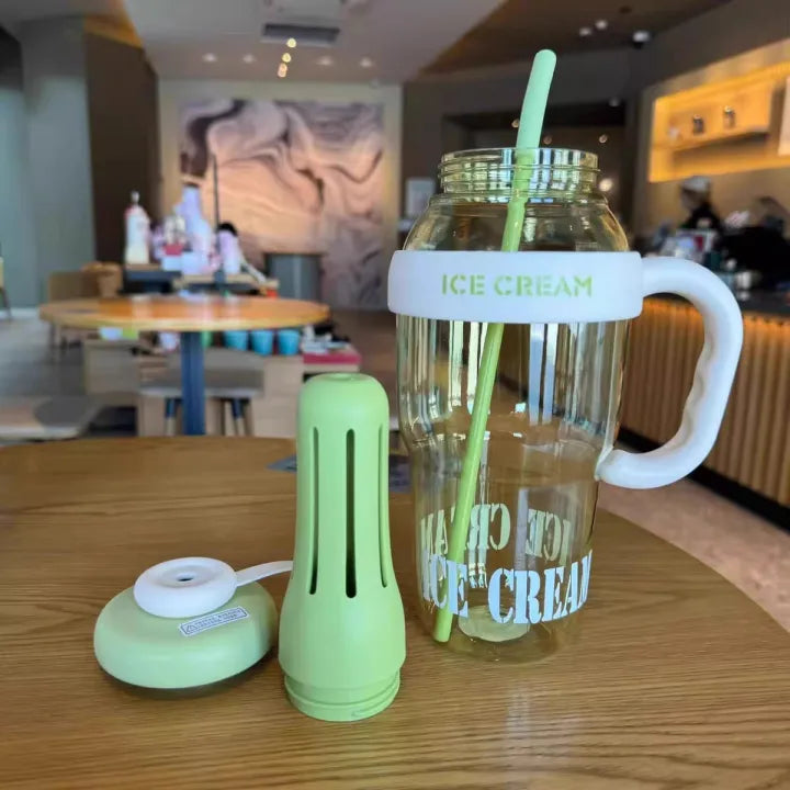Product Highlights Of 1300ML Large Capacity Detox Water Highlights Bottle with Straw for Girls | Leakproof Plastic Sports & Gym