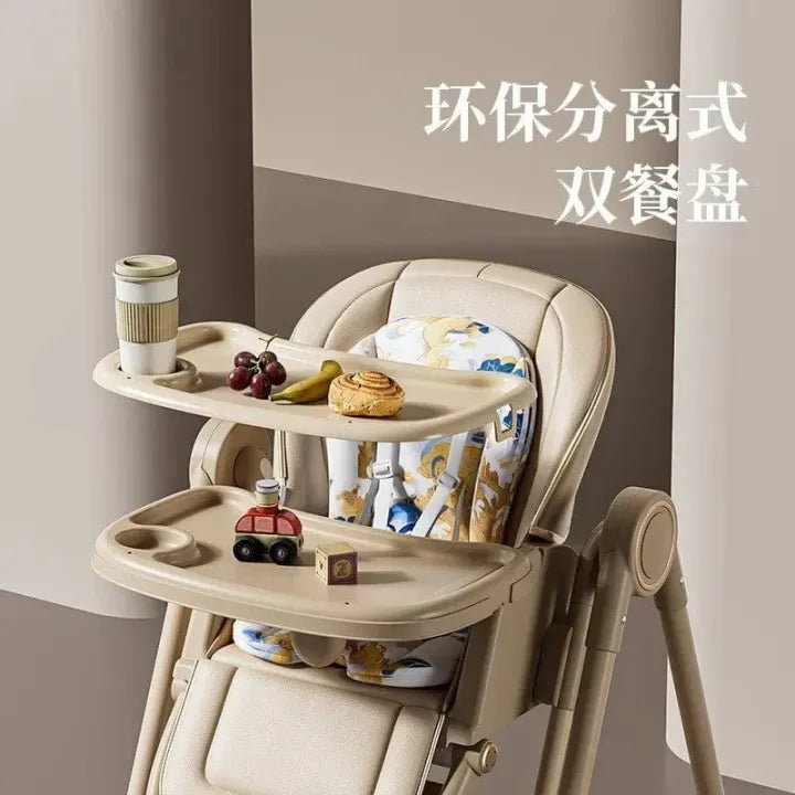 M.H [TOPS] 2-in-1 Baby Dining Chair – Foldable, Portable & Multifunctional High Chair with Feeding Tray | Booster Seat with Safety Harness |