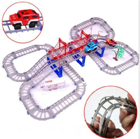 Railway Racing Track Play DIY Multi-layered Assembling City Racing Rail Car Children Vehicle Slide Train educate Gift