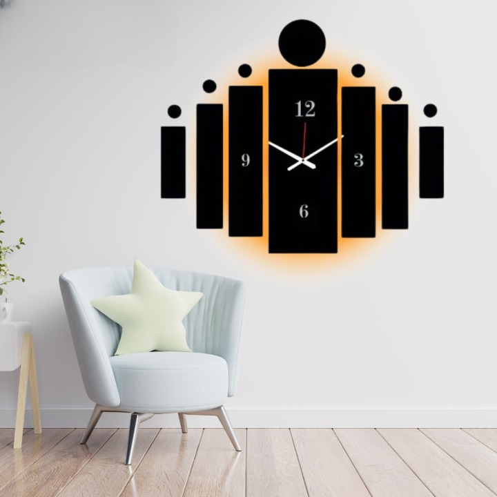 3d Tile Wall Clock | Wooden Tile Wall Clock Frame wall Art | Wall decoration /Small size and large side d/f price